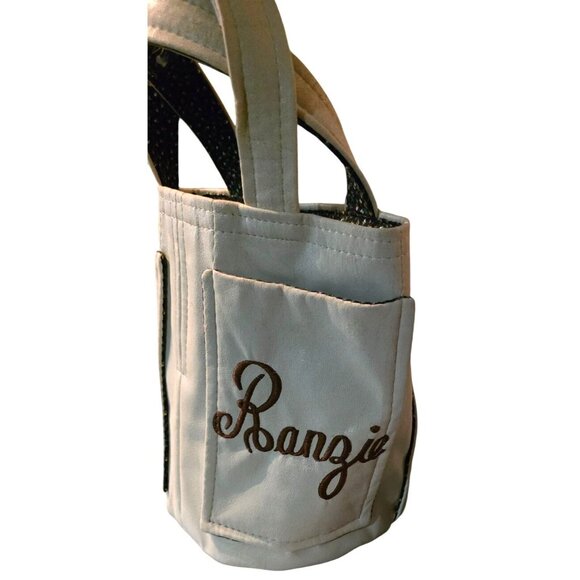 Vintage Rare Handmade Bags By T.J. Golf Embroidered Canvas Tote Bucket Purse - Picture 7 of 16